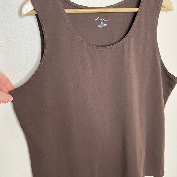 Kim Rogers Brown Cotton Tank XL - Picture 3 of 7